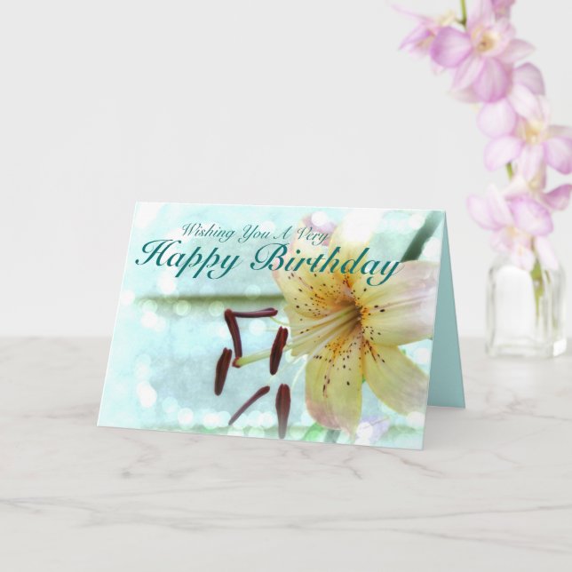 Carte Je Vous Souhaite Un Anniversaire Très Heureux Lily (Orchidée)