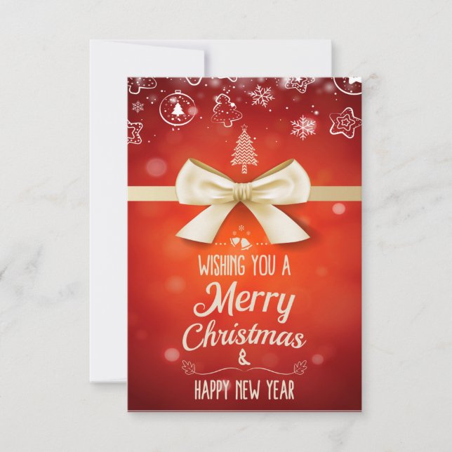 Carte Je Vous Souhaite Un Joyeux Noël Et Une Bonne Année (Devant)