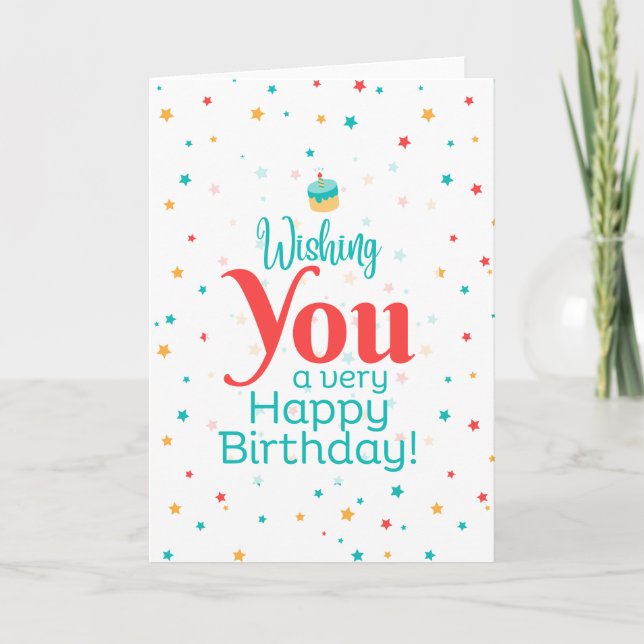 Carte Je vous souhaite un très joyeux anniversaire (Devant)
