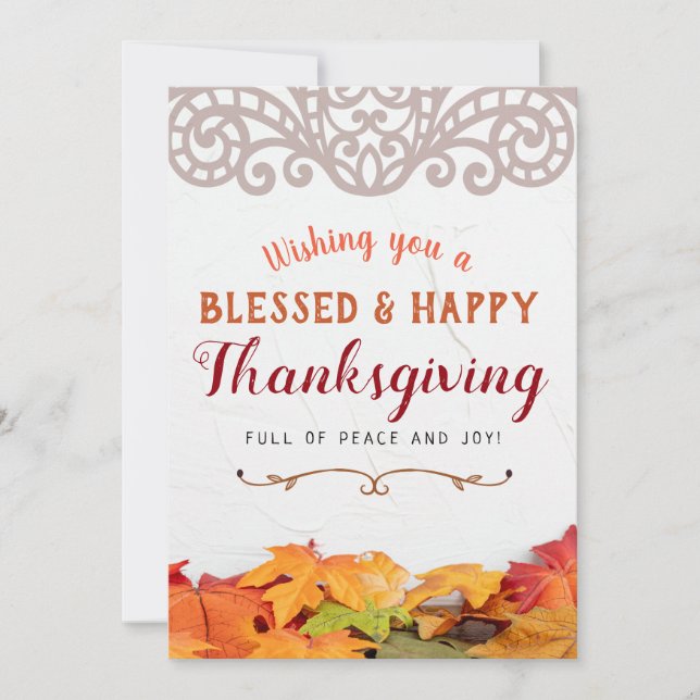 Carte Je vous souhaite une bénédiction et un Bon thanksg (Devant)