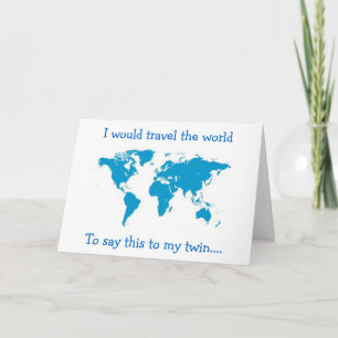 CARTE JE VOYAGERAIS LE MONDE AVEC UN JOLI ANNIVERSAIRE À