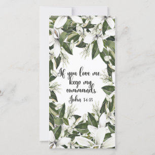 Carte Jean 14:15, Aquarelle Bible verse signet