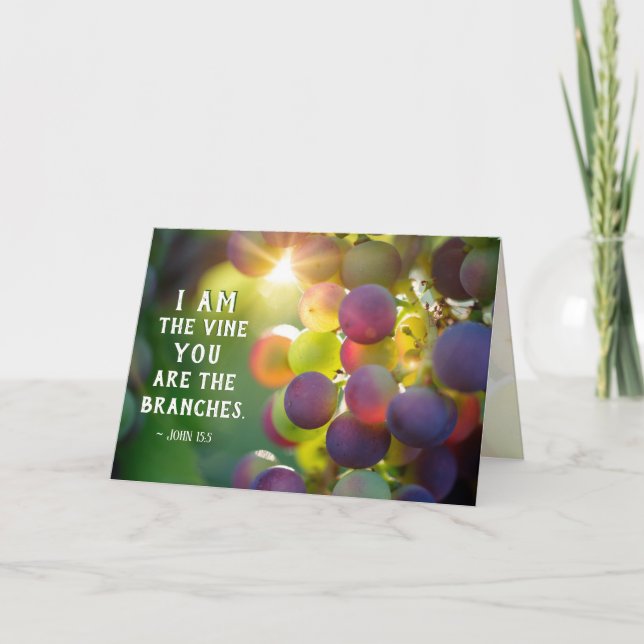 Carte Jean 15:5 Je suis la vigne Vous êtes les branches  (Devant)
