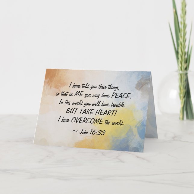 Carte Jean 16:33 J'AI SURMONTÉ le monde! (Devant)
