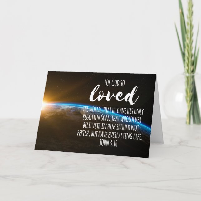 Carte Jean 3:16 Bible Verse Christian (Devant)