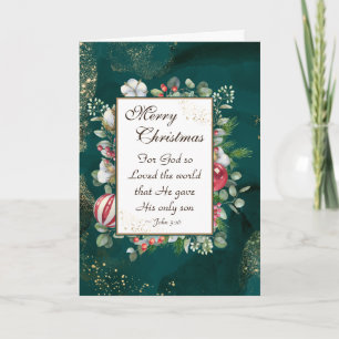 Carte Jean.3:16 Dieu si aimé le monde, Noël