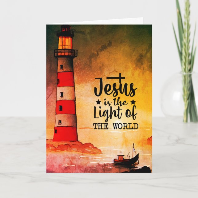 Carte Jean 8 Jésus est la Lumière du Phare Mondial (Devant)