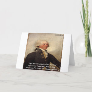 Carte Jefferson "Paix/Amitié" Citation