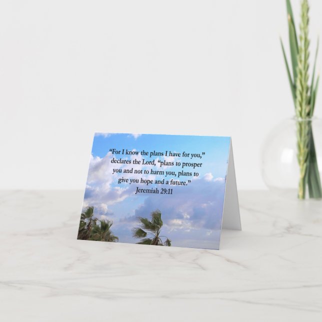 CARTE JEREMIAH 29:11 INSPIRATIONNEL VERSE (Devant)