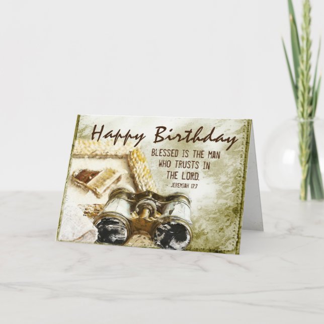 Carte Jérémie 17:7 Heureux l'homme, Anniversaire (Devant)