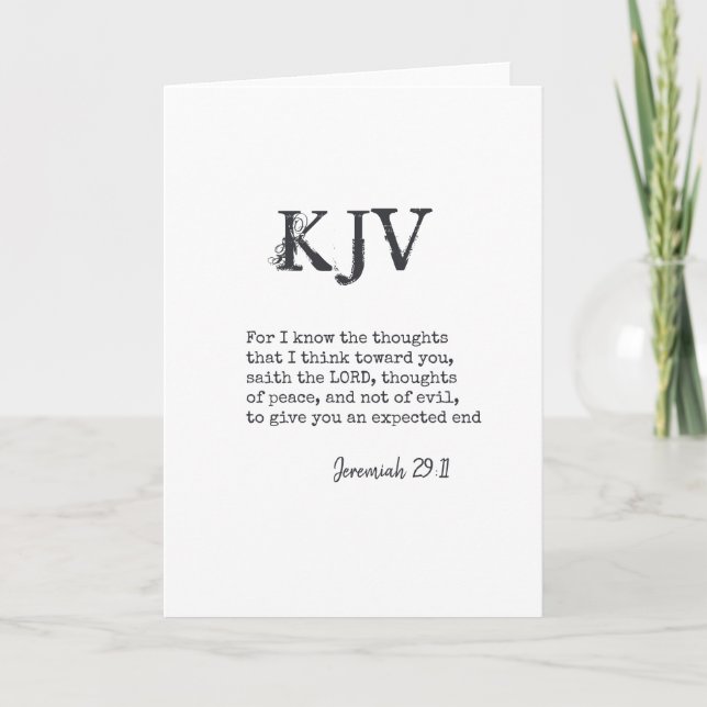Carte Jérémie 29:11 Citation Bible KJV - Peut Être Custo (Devant)