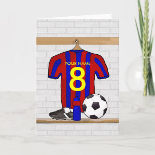 Carte Jersey de football rouge et bleu personnalisé