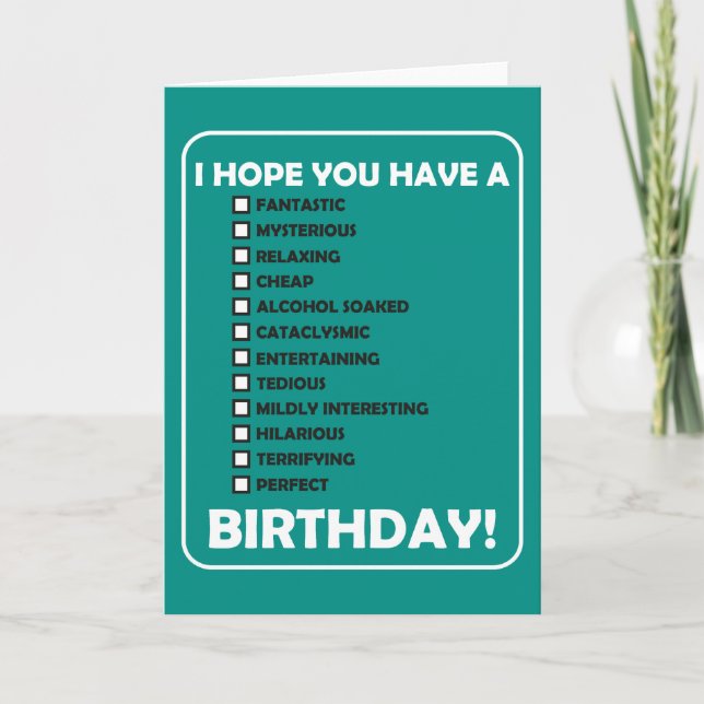Carte J'Espère Que Vous Avez... Anniversaire (Devant)