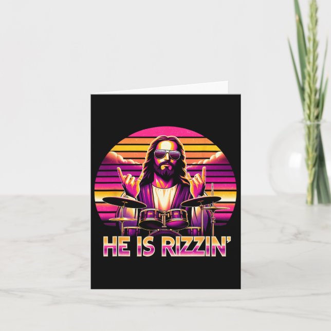 Carte Jésus A Rizzen Il Rizzin' Drôle Christian Et (Devant)
