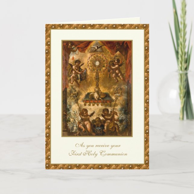 Carte Jesus Angels de la première communion cathol (Devant)
