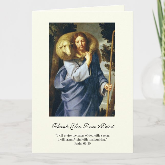 Carte Jésus Bon Berger Prêtre Encouragement (Créateur téléchargé)