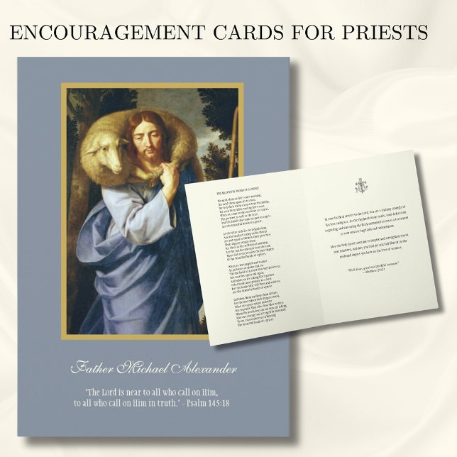 Carte Jésus Bon Berger Prêtre Encouragement (Créateur téléchargé)