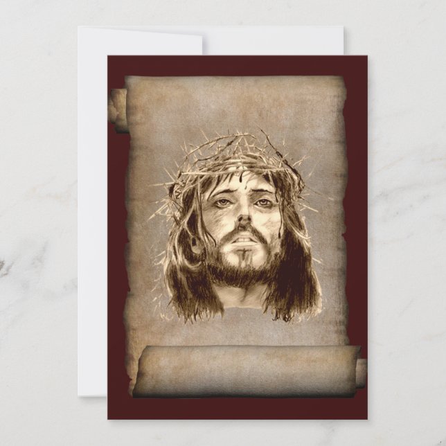 Carte Jésus-Christ Couronne d'épines sur le rouleau (Devant)