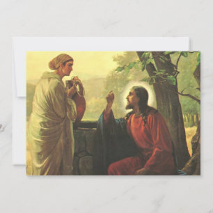 Carte Jésus Christ et le Bon Samaritain dans le Puits
