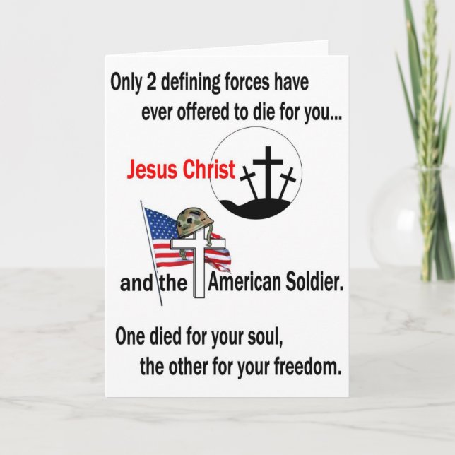 Carte Jésus-Christ et le soldat américain (Devant)