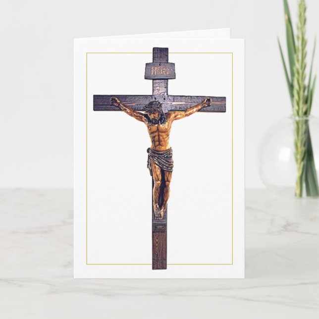 Carte Jésus Christ Sauveur sur la Croix (Devant)