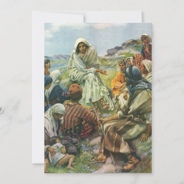 Carte Jésus Christ Sermon sur le Mont, Religion Vintage (Devant)