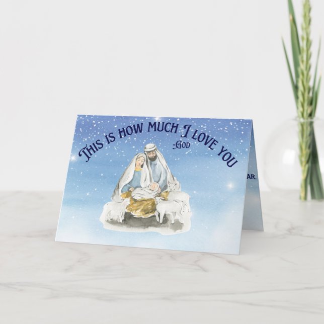 Carte Jésus dans la crèche plié Noël (Devant)