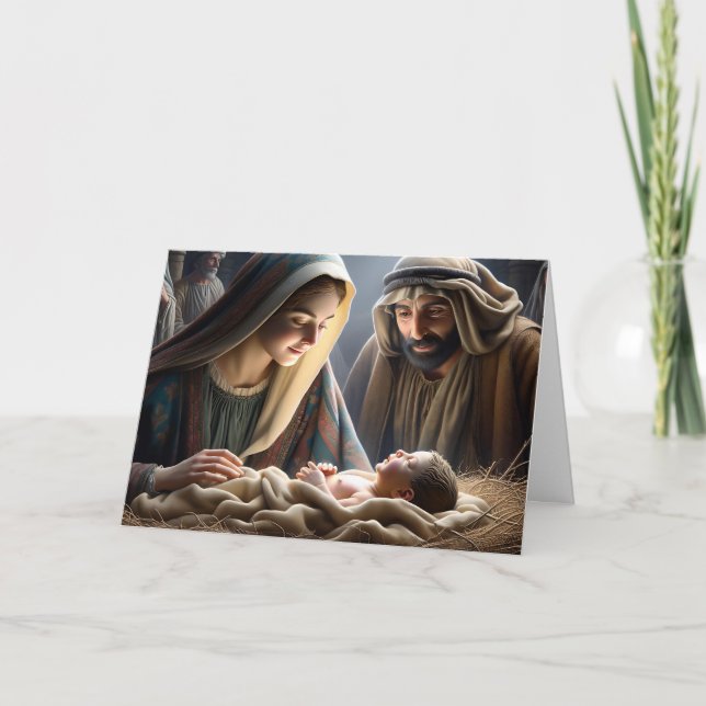 Carte Jésus dans le Manger | Noël religieux (Devant)