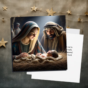 Carte Jésus dans le Manger   Noël religieux
