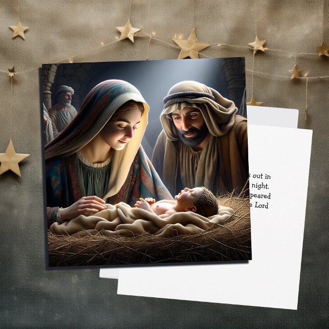 Carte Jésus dans le Manger | Noël religieux (Créateur téléchargé)