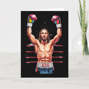 Carte Jesus Dieu Kickboxing Ou Boxe Victoire Drôle Mème
