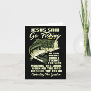Carte Jésus Dit Aller Pêche Histoire Poisson Bible Angla
