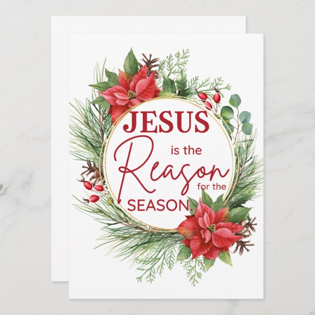 Carte Jésus est la raison de la saison Noël (Devant / Derrière)