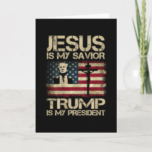 Carte Jésus est mon sauveur Trump est mon président Drap