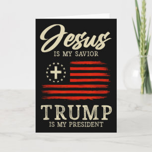 Carte Jésus est mon sauveur Trump est mon président Drap
