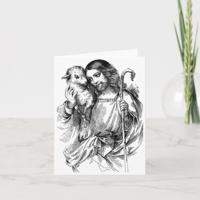 Carte Jésus et agneau (Devant)