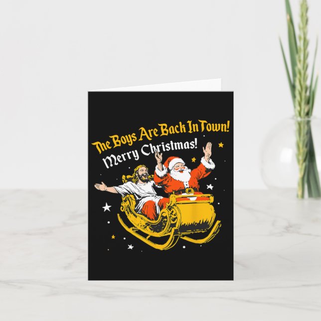 Carte Jésus Et Père Noël Les Garçons Sont De Retour Dans (Devant)