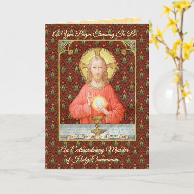 Carte Jésus Instituant l'Eucharistie (SAU45 ; pour les E (Fleur jaune)