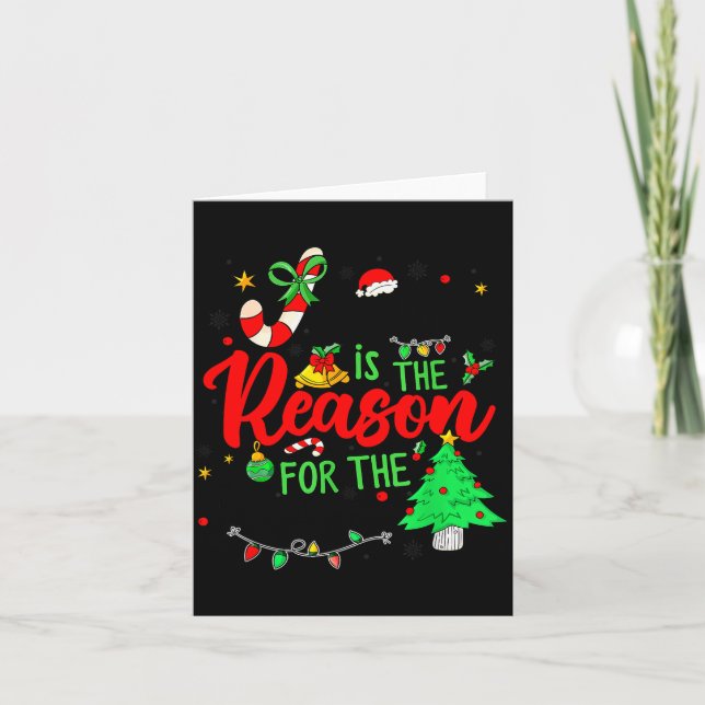 Carte Jesus Is The Reason For Season Christmas Family Pa (Devant)