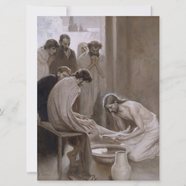 Carte Jésus Lave les pieds de ses disciples (Devant)