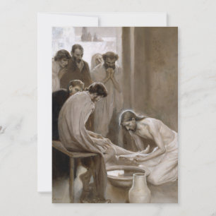Carte Jésus Lave les pieds des disciples Albert Edelfe