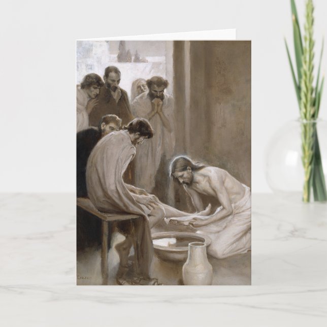 Carte Jésus Lave les pieds des disciples | Albert Edelfe (Devant)
