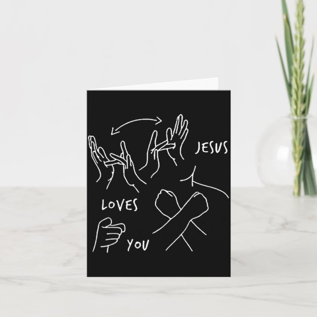 Carte Jesus Loves You Asl Sign Language Christian  (Devant)