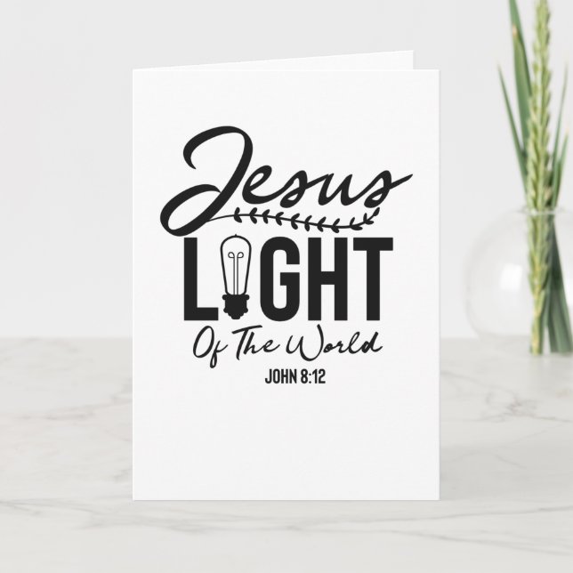 Carte Jésus Lumière Du Monde - Bible Verse (Devant)