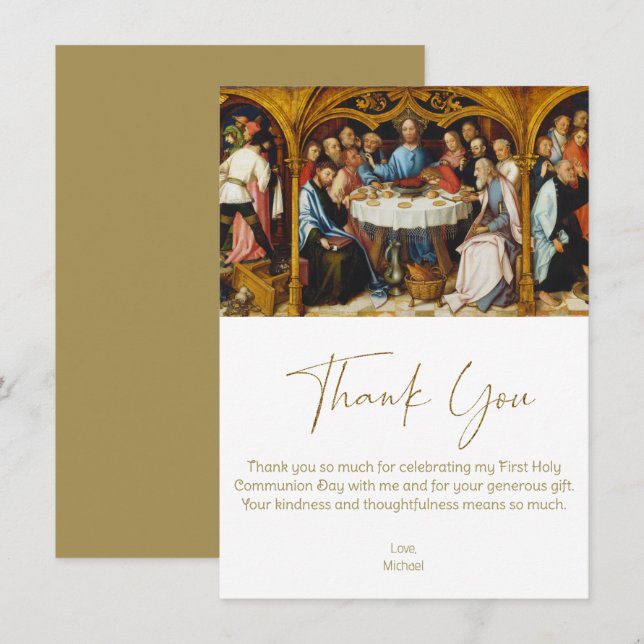 Carte Jésus Merci de la première communion à Dernière so (Devant / Derrière)