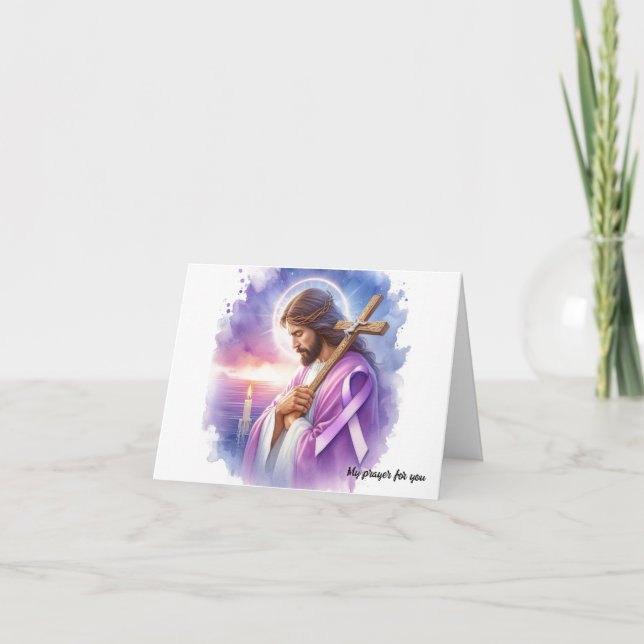 Carte Jésus personnalisé avec la Sympathie du ruban pour (Devant)