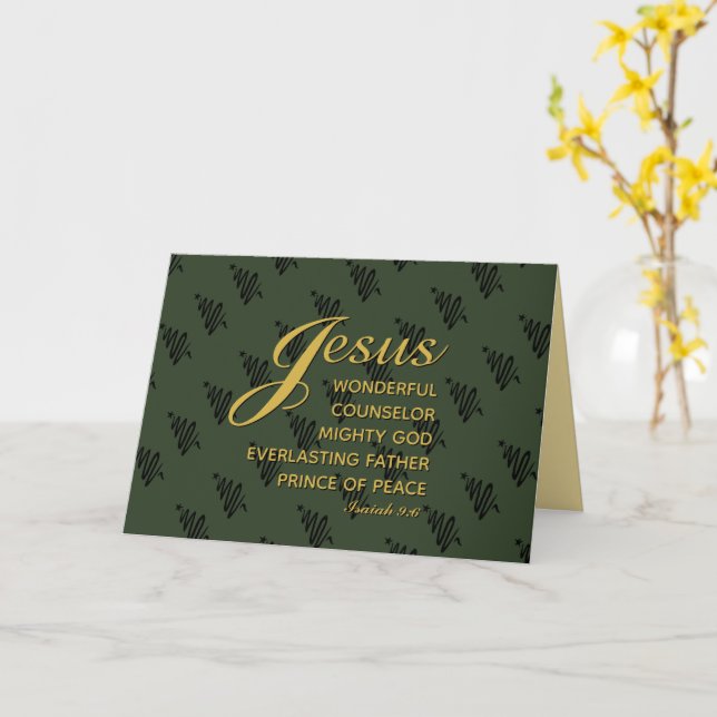 Carte JÉSUS PRINCE DE LA PAIX Ésaïe 9:6 Noël (Fleur jaune)