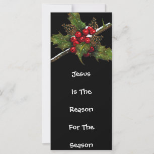 Carte JÉSUS RAISON POUR LA SAISON : Holly : Art