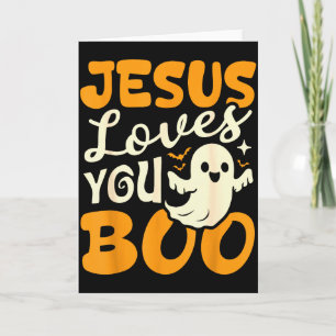 Carte Jésus t'aime Boo Christian Halloween Fantôme Drôle