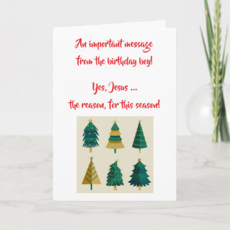 Carte Jesus the Birthday Boy Christmas Card